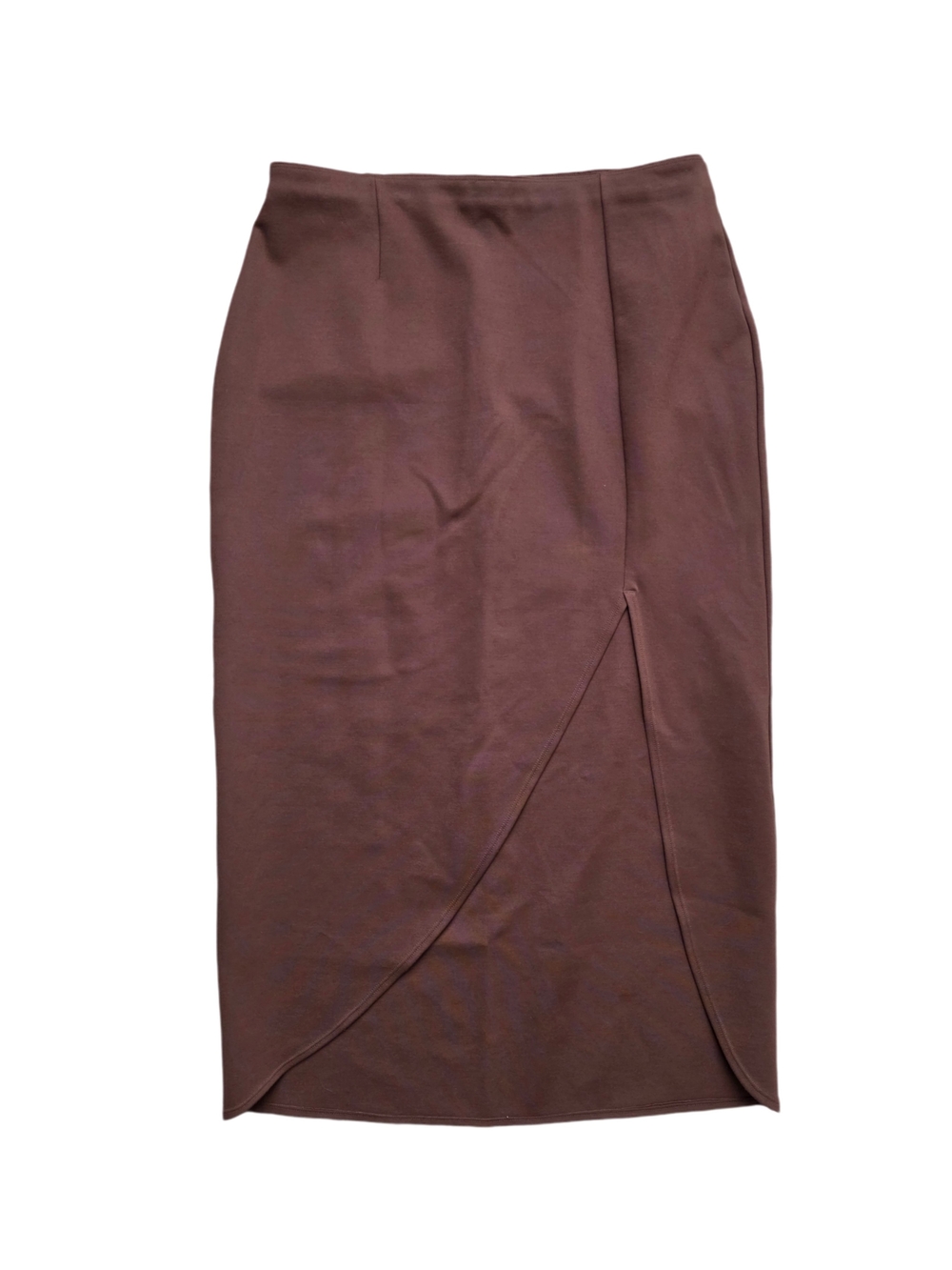 Abercrombie & Fitch Chocolate-Brown Midi Skirt With Slit Size MP